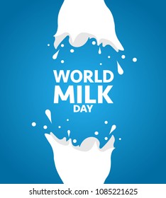 World milk day. Milk splash. Vector illustration EPS 10. 