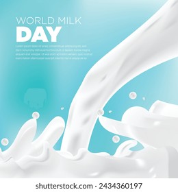 world milk day. typography design vector graphics