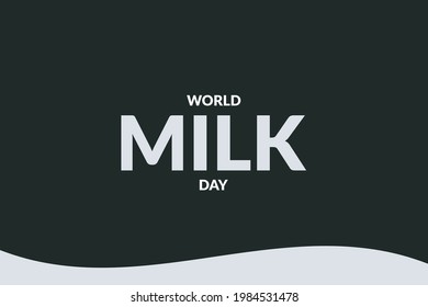 World Milk Day vector background. Milk typography text. 