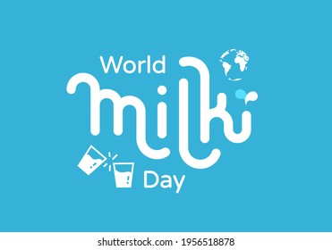 Acto de diseño del logo del Día Mundial de la Leche ilustrativo del vector.