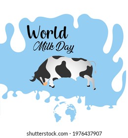 world milk day web banner design  illustration vector