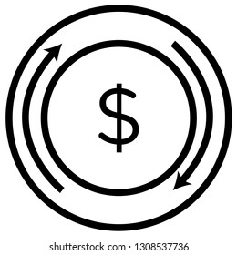 world money circulation icon vector