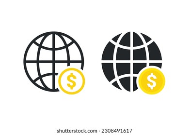 World money icon. Illustration vector