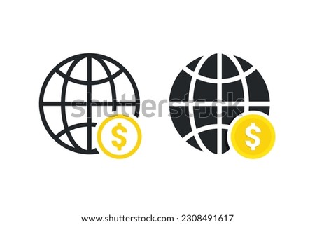 World money icon. Illustration vector