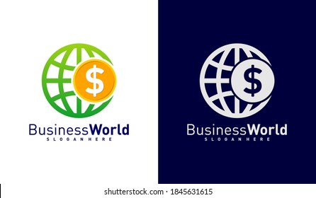 World Money logo design vector, Colorful Money logo design template, Icon symbol