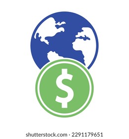World Money logo design vector. Money logo design template, Icon symbol.