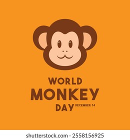 World Monkey Day. December 14. Cute monkey head. Eps 10.