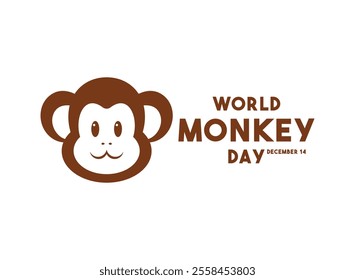 World Monkey Day. December 14. Cute monkey head. White background. Eps 10.