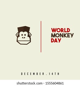 World Monkey Day with head of apes vector design