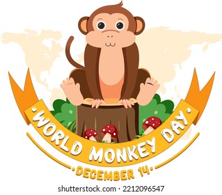 World monkey day poster design illustration