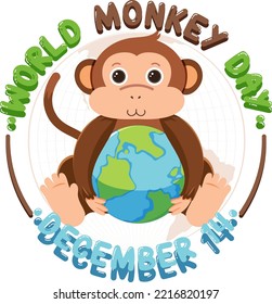 World monkey day poster design illustration