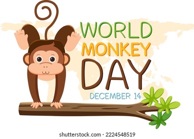 World monkey day poster design illustration