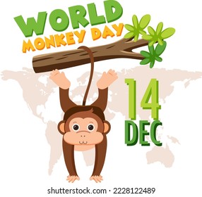 World monkey day poster design illustration