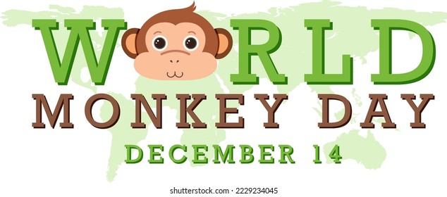 Ilustración de diseño de afiches del Día Mundial de los Monos
