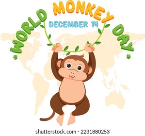 World monkey day poster design illustration