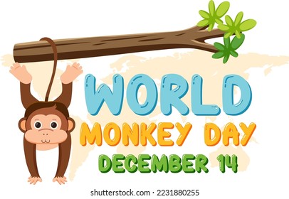 World monkey day poster design illustration