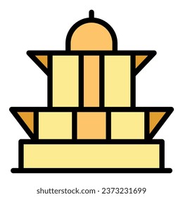 World monument icon outline vector. City house. Travel culture color flat