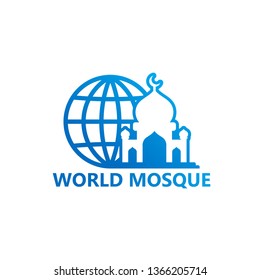 World Mosque Logo Template Design Vector, Emblem, Design Concept, Creative Symbol, Icon