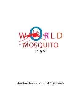 World Mosquito Day Illustration Template, Design for Banner or Greeting Card or 