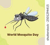 world Mosquito day poster, Mosquito vector, Mosquito day vector illustration,  EPS FILE.