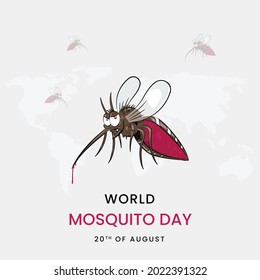 Día Mundial del Mosquito , Diseño de ilustraciones vectoriales.
