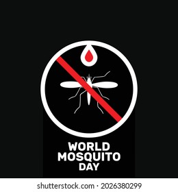 Plantilla de vectores del Día Mundial del Mosquito. Diseño de pancartas, afiches o logotipos