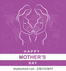World Mother's Day Vector-Celebrate the incredible bond between mothers and their children with our World Mother's Day Vector! 