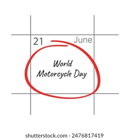 World motorcyclist day, calendar date.