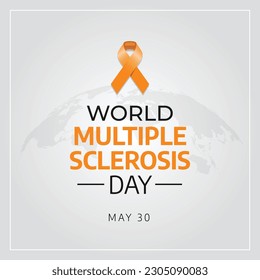 World Multiple Sclerosis Day design template for celebration. orange ribbon for World Multiple Sclerosis Day. orange ribbon design illustration. flat ribbon.