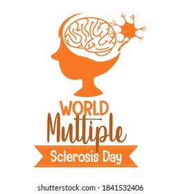 World Multiple Sclerosis Day logo or banner on world map background illustration