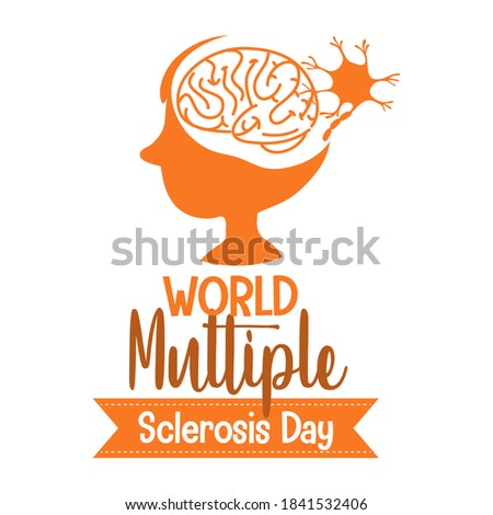 World Multiple Sclerosis Day logo or banner on world map background illustration