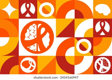 World Multiple Sclerosis Day. May 30. Seamless geometric pattern. Template for background, banner, card, poster. Vector EPS10 illustration