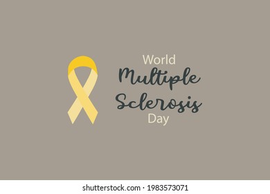 World Multiple Sclerosis day symbol. Orange ribbon. Healthcare awareness conceptual vector background. 