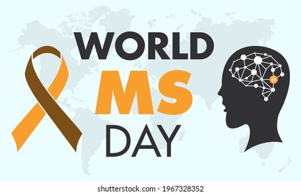 World Multiple Sclerosis (MS Day) Day Health Prevention And Awareness Vector Concept. Banner, Poster MS Day Awareness Campaign Template.