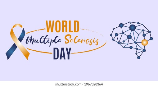 World Multiple Sclerosis (MS Day) Day Health Prevention And Awareness Vector Concept. Banner, Poster MS Day Awareness Campaign Template.