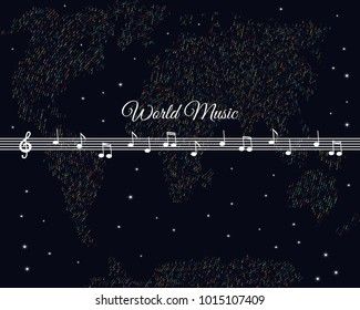 World music. Color maps. Vector illustration