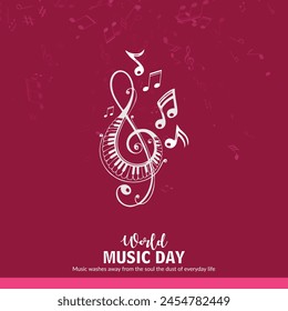 World Music day 21 June for celebrating musical night and musical instrument