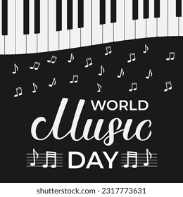 World Music Day banner. Easy to edit vector template for typography poster, flyer, etc.