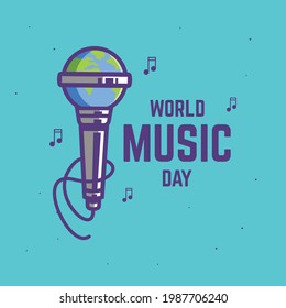 World Music Day celebration vector illustration. World music day design for banner, greeting card or print.