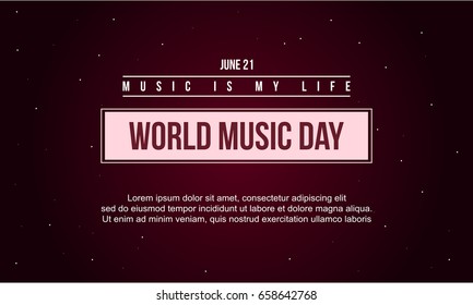 World music day celebration vector art illustration