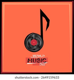 World Music Day, 21 de junho. Cartaz, cartão, inventar umas férias de música, festival musical, dia de piano, música clássica ou festival de jazz