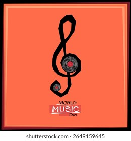 World Music Day, 21 de junho. Cartaz, cartão, inventar umas férias de música, festival musical, dia de piano, música clássica ou festival de jazz