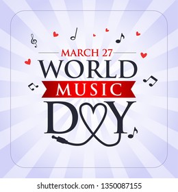   World Music Day, concept, greeting card, template, vector, illustration.