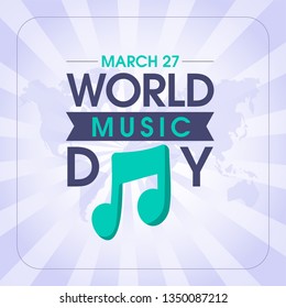  World Music Day, concept, greeting card, template, vector, illustration.