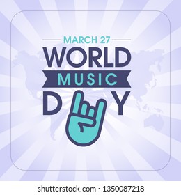  World Music Day, concept, greeting card, template, vector, illustration.
