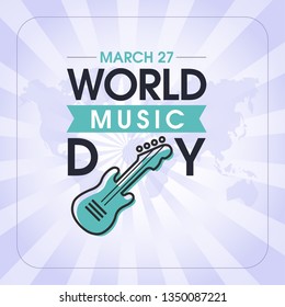   World Music Day, concept, greeting card, template, vector, illustration.