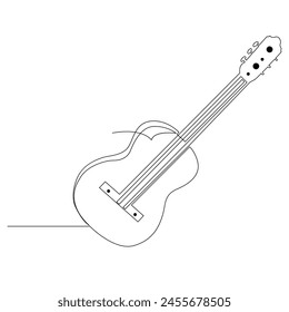 World Music Day Continuous single one line drawing illustration art vector design