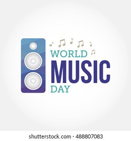 World music day design template. Suitable for greeting card, poster and banner. Vector illustration