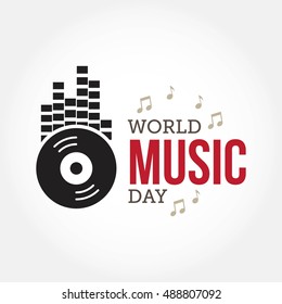 World music day design template. Suitable for greeting card, poster and banner. Vector illustration