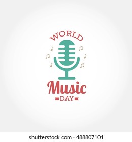 World music day design template. Suitable for greeting card, poster and banner. Vector illustration